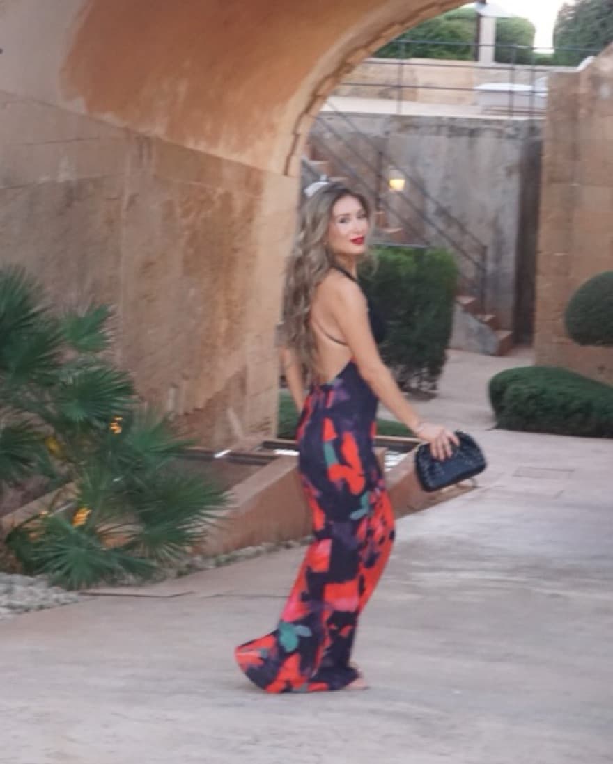 Red & Black Floral Maxi Dress - Image 3