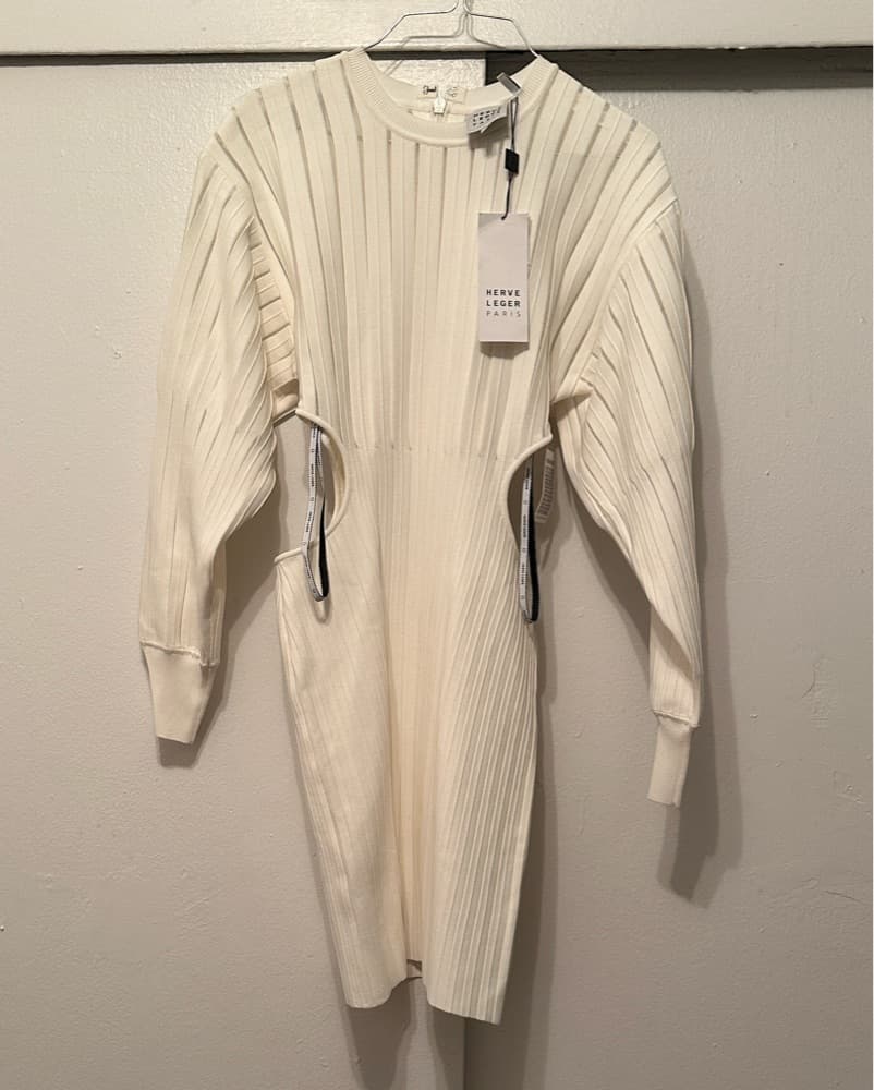 Elegant Pleated Herve Leger Dress - Image 1