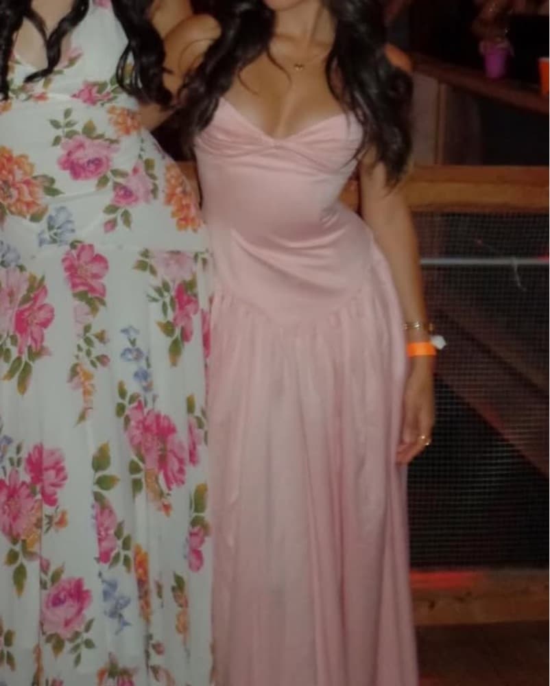 Miss Circle Pink Drop Waist Maxi Dress - Image 5