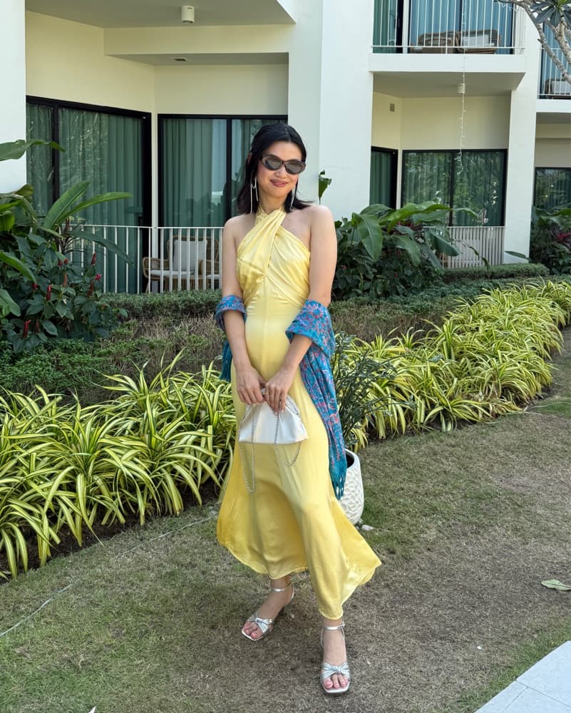 Reformation Yellow Silk Midi/Maxi Dress - Image 1