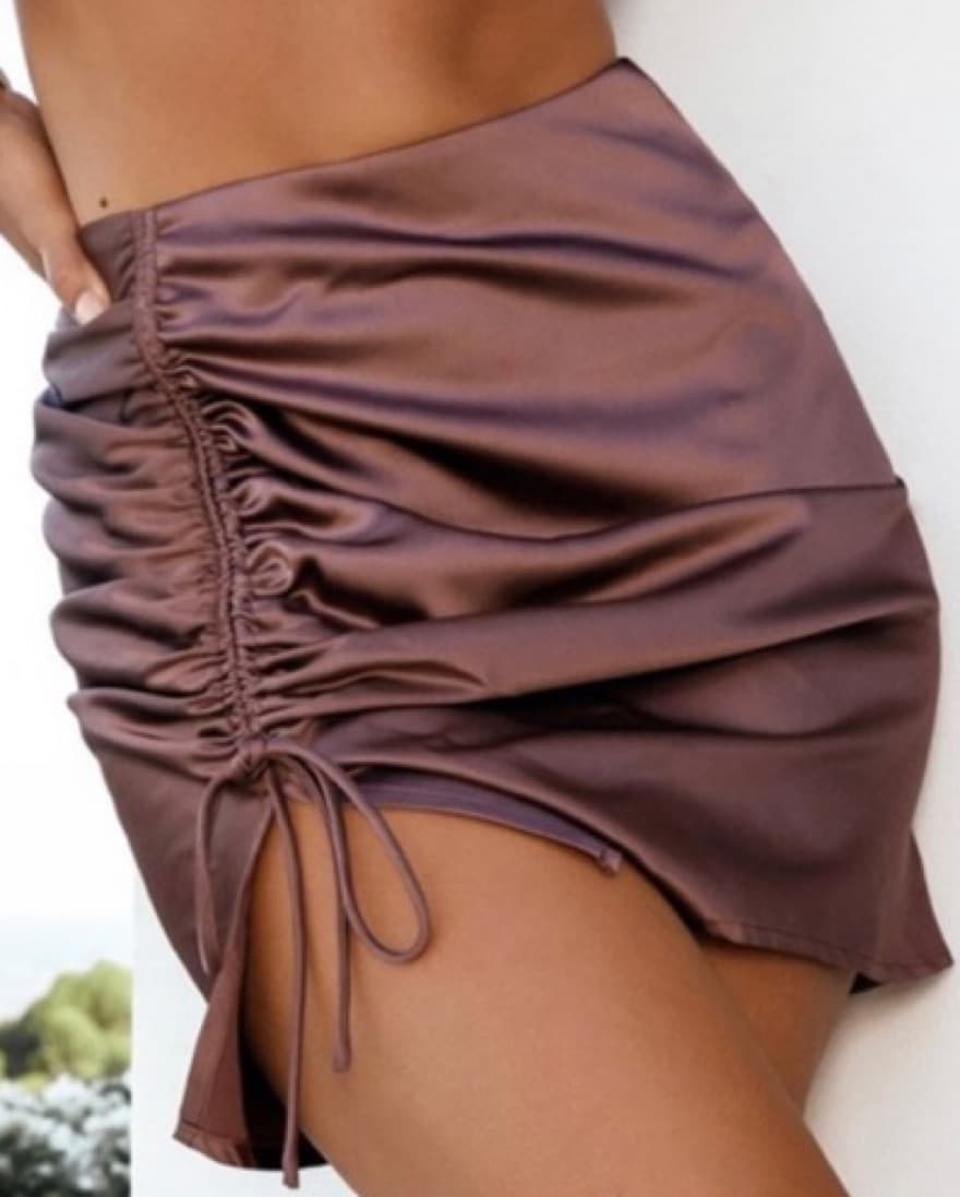 Brown Silk Two Piece Set - Image 2