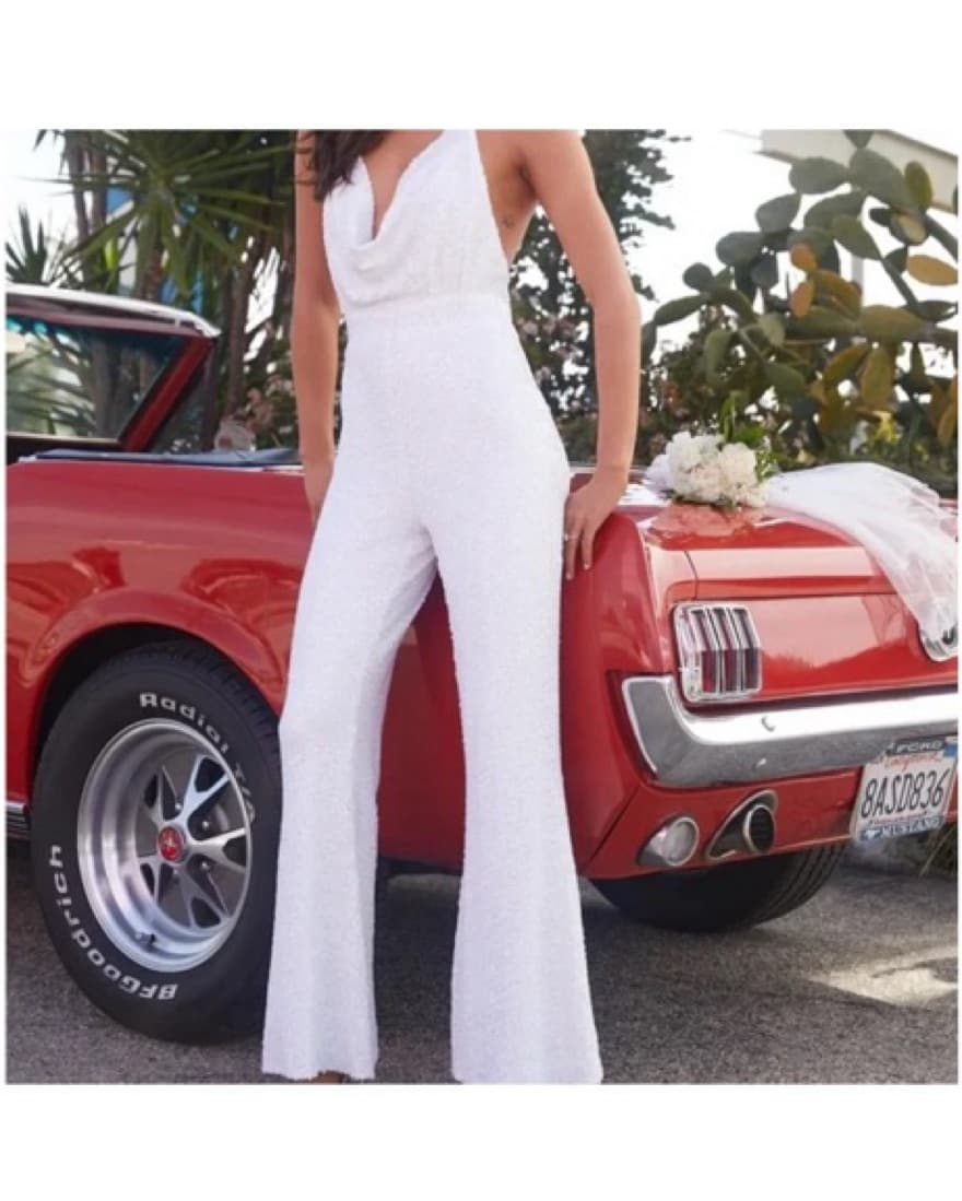 12 Tribe White Sequin Jumpsuit - Image 2