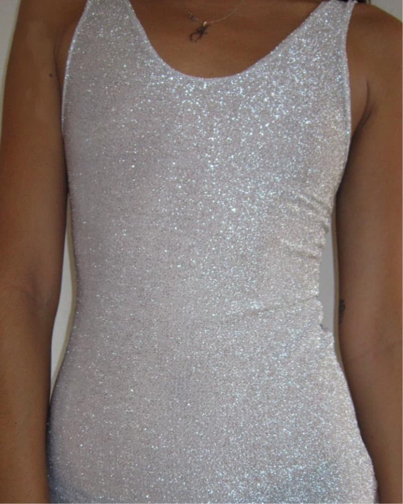 Silver Glitter Maxi Dress - Image 3