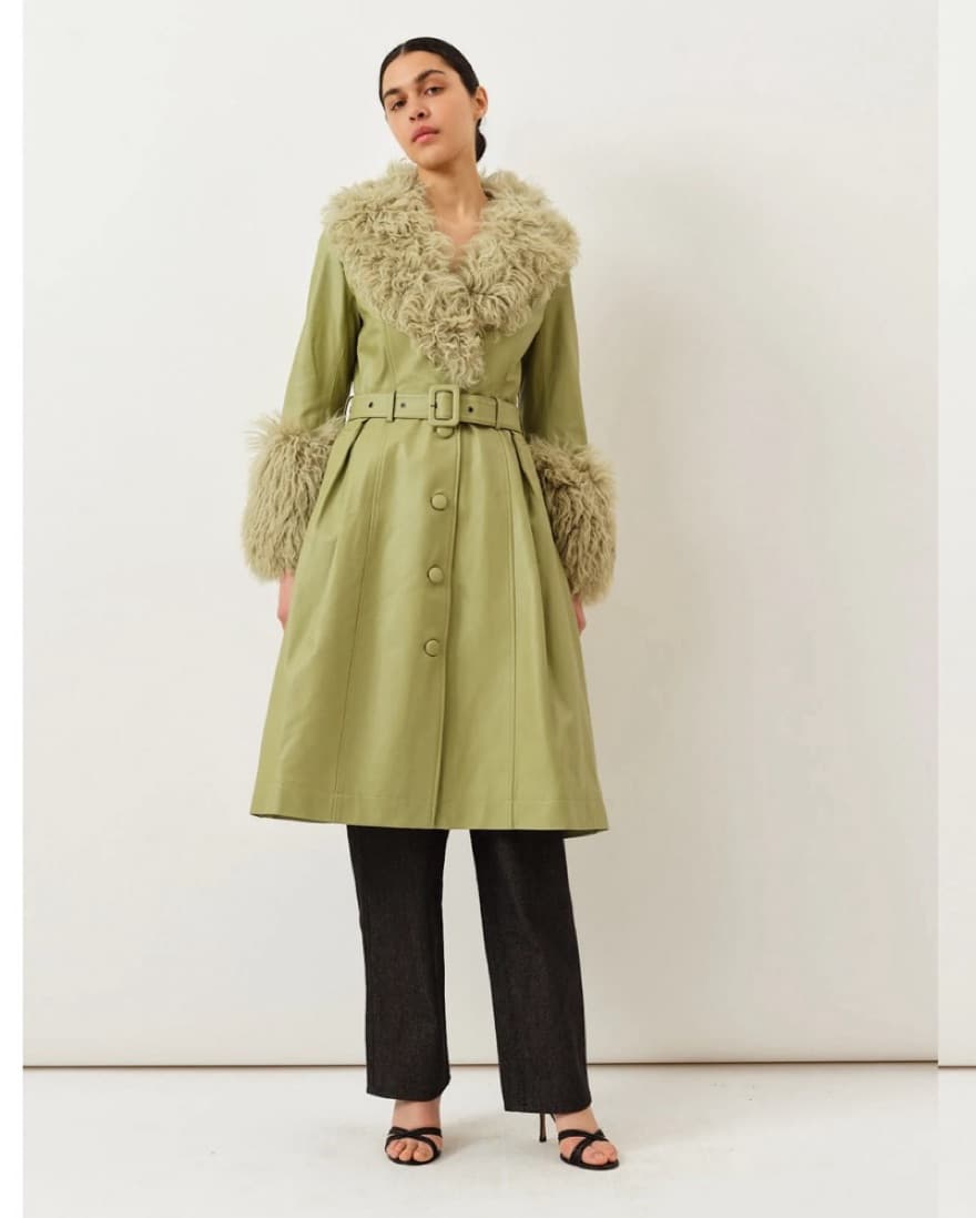 FOXY SHEARLING COAT SAGE - Image 1