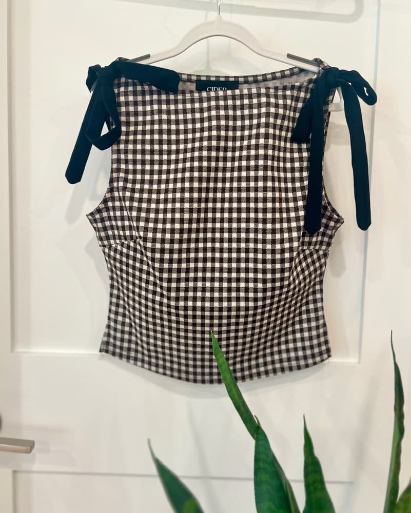Gingham Sleeveless Top - Image 1