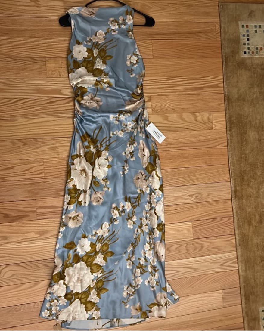 Reformation Casette Silk Dress - Serene - Image 3