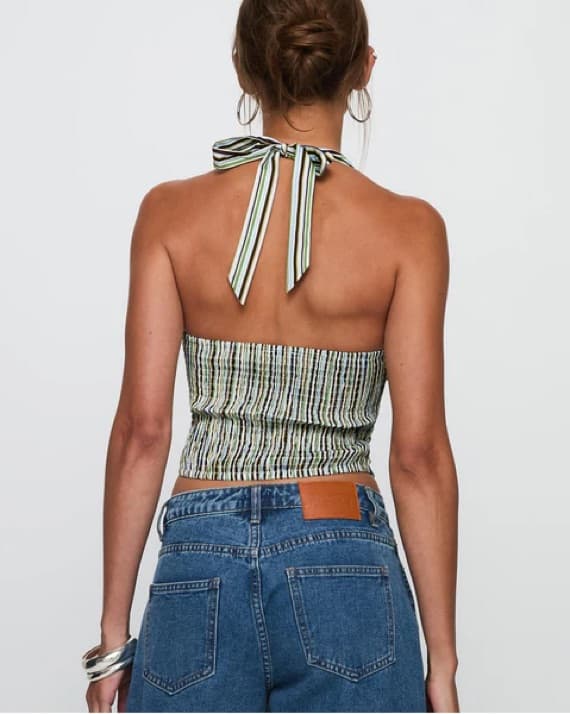 Princess Polly Striped Halter Neck Top - Image 2