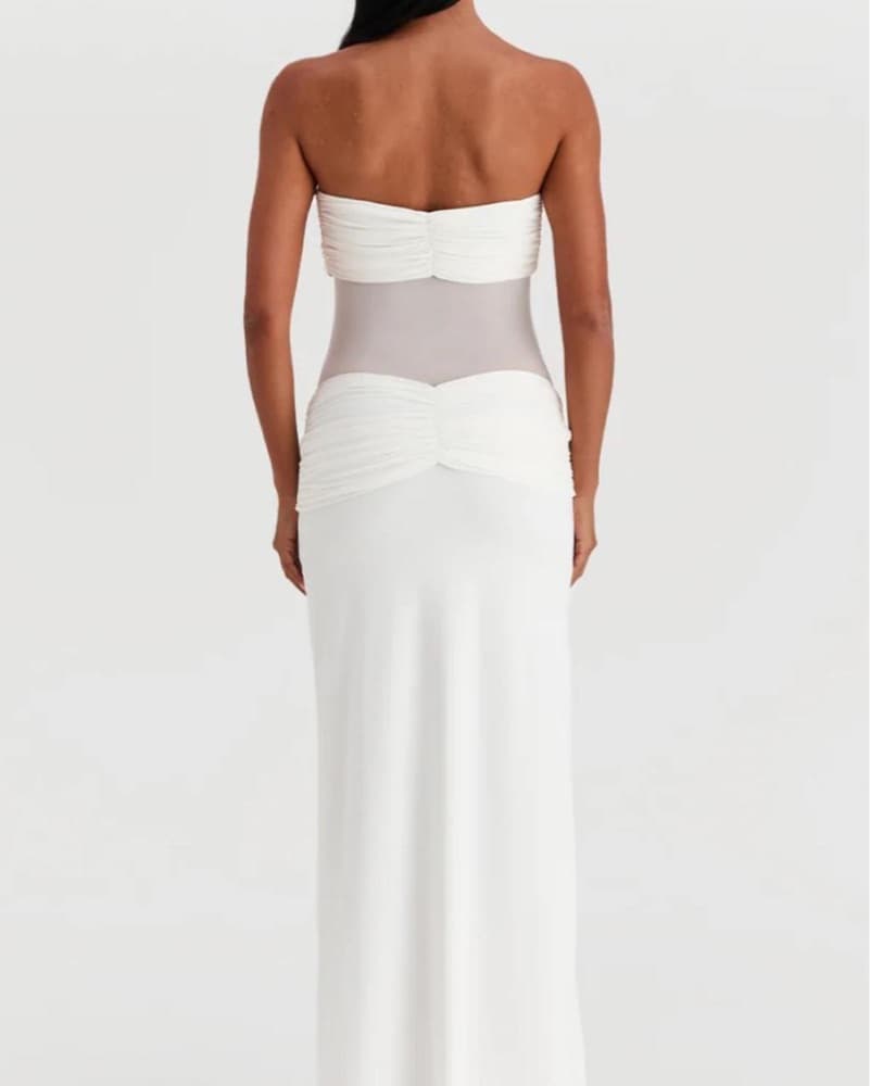 White Mesh Maxi Dress  - Image 5