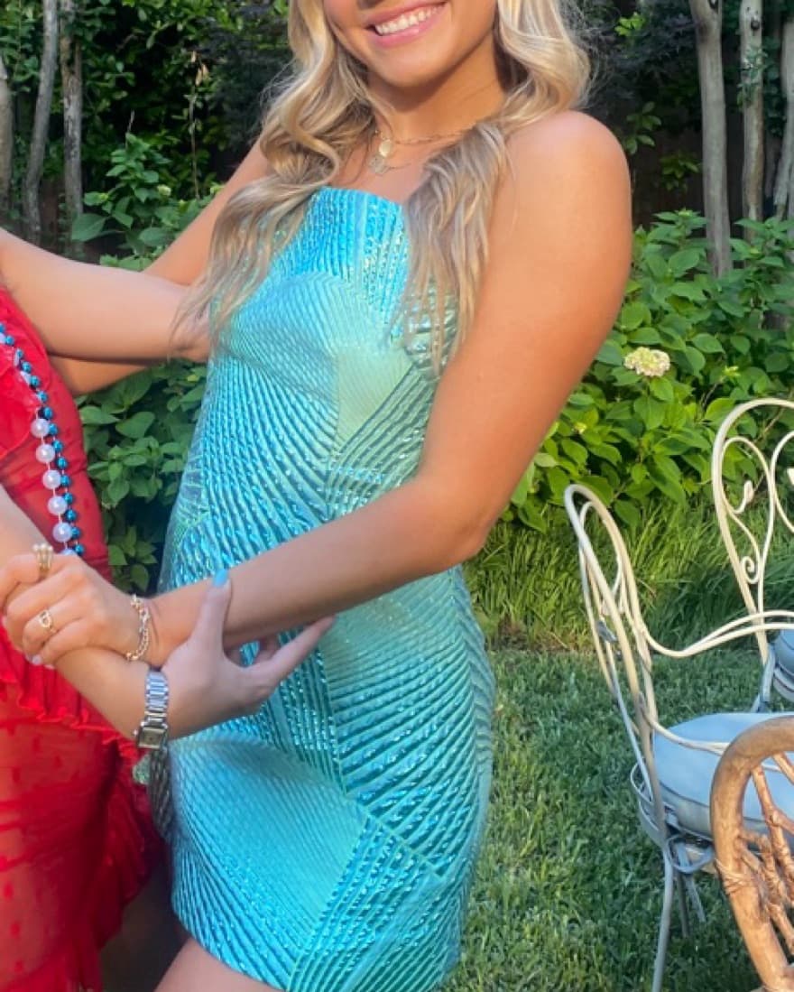 The Bar Formal Dress In Teal - Image 4