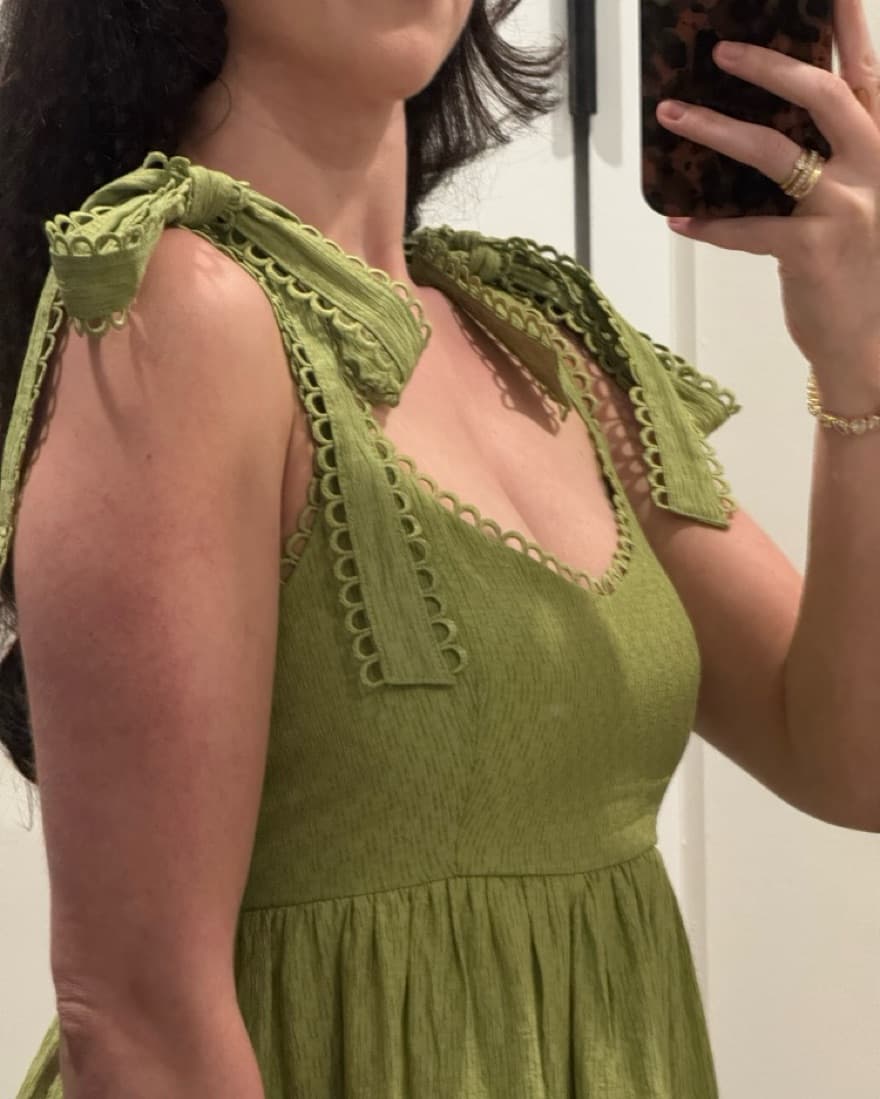 Vibrant Olive Green Tiered Maxi Dress - Image 2