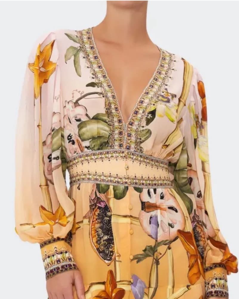 Vibrant Floral Print Wrap Dress - Image 4