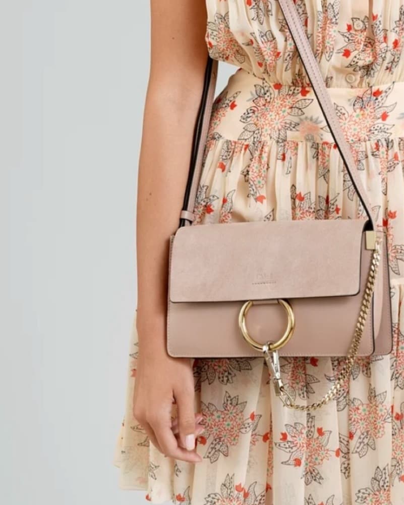 Chic Blush Suede Crossbody Bag - Image 2