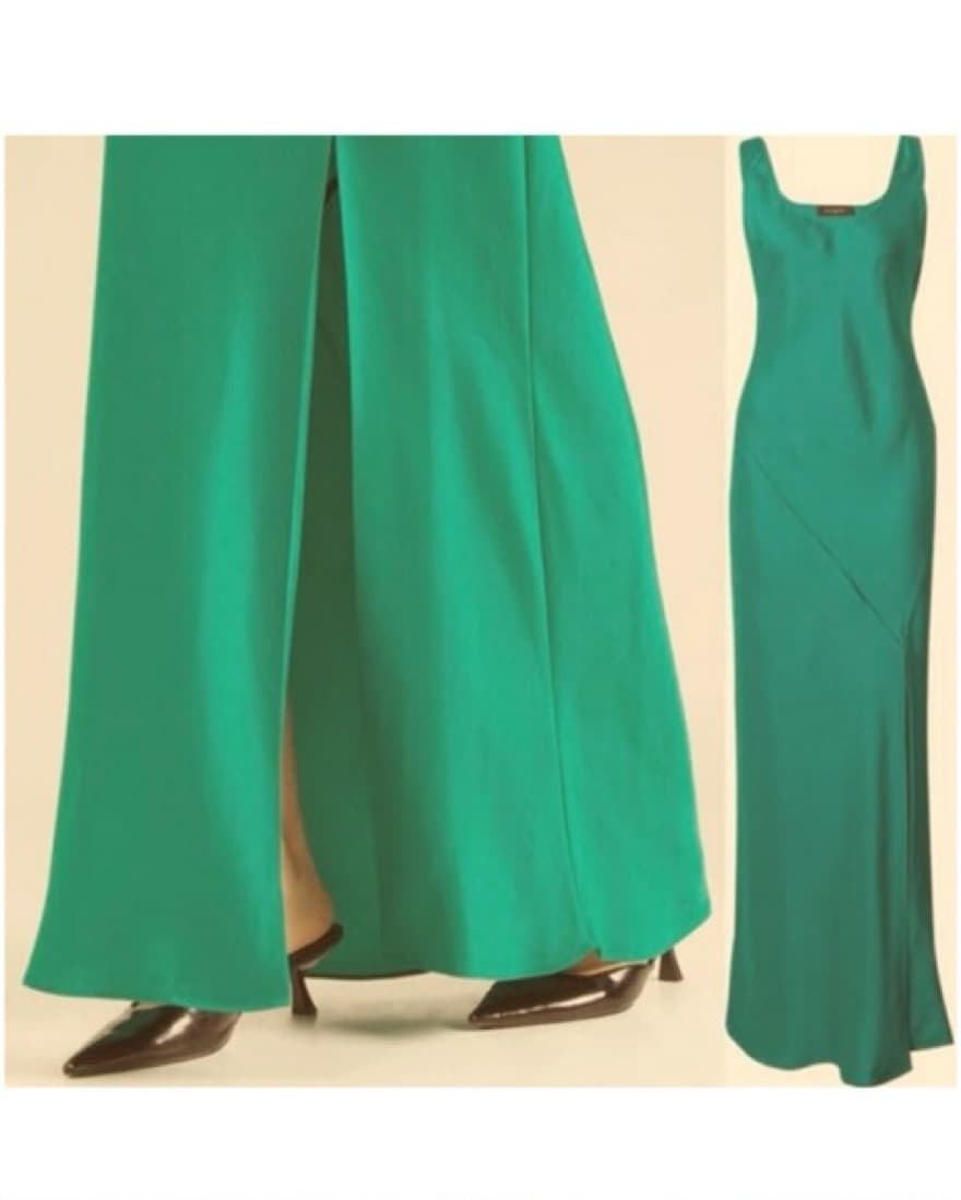 Green Silk Banana Republic Formal Dress - Image 5