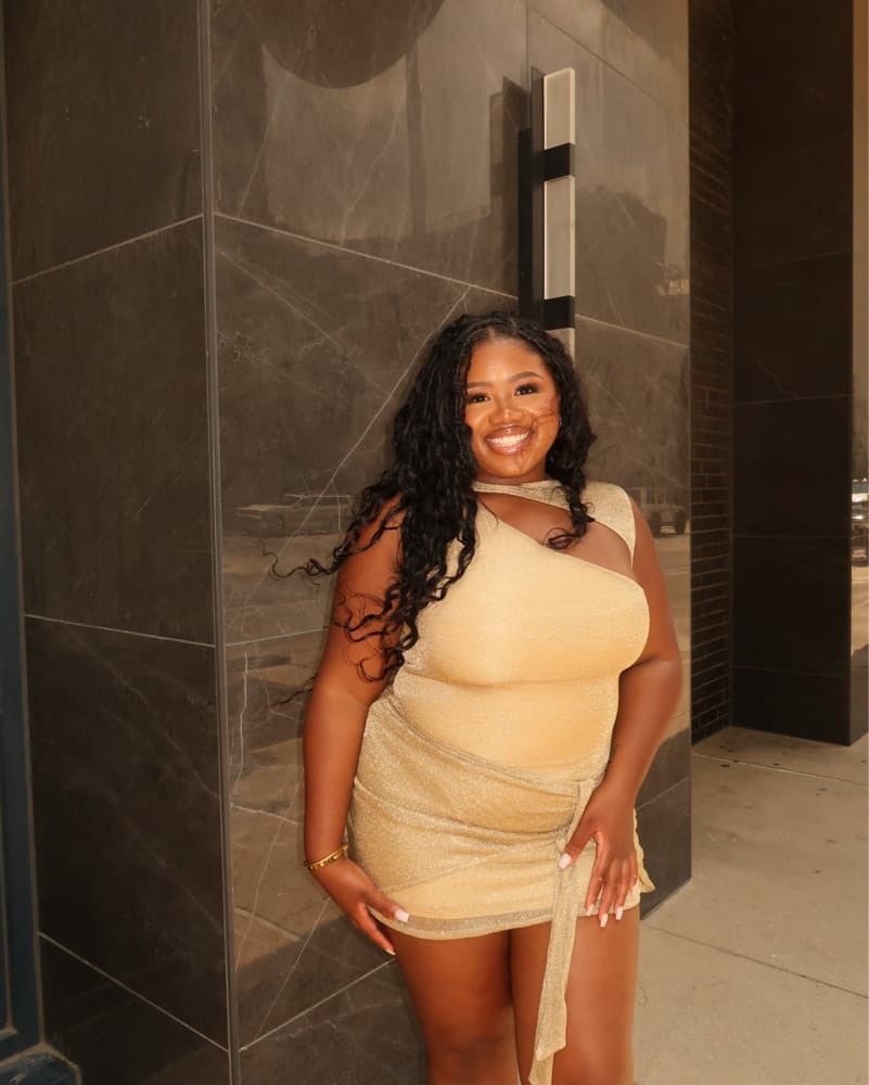 gold mini dress - Image 1