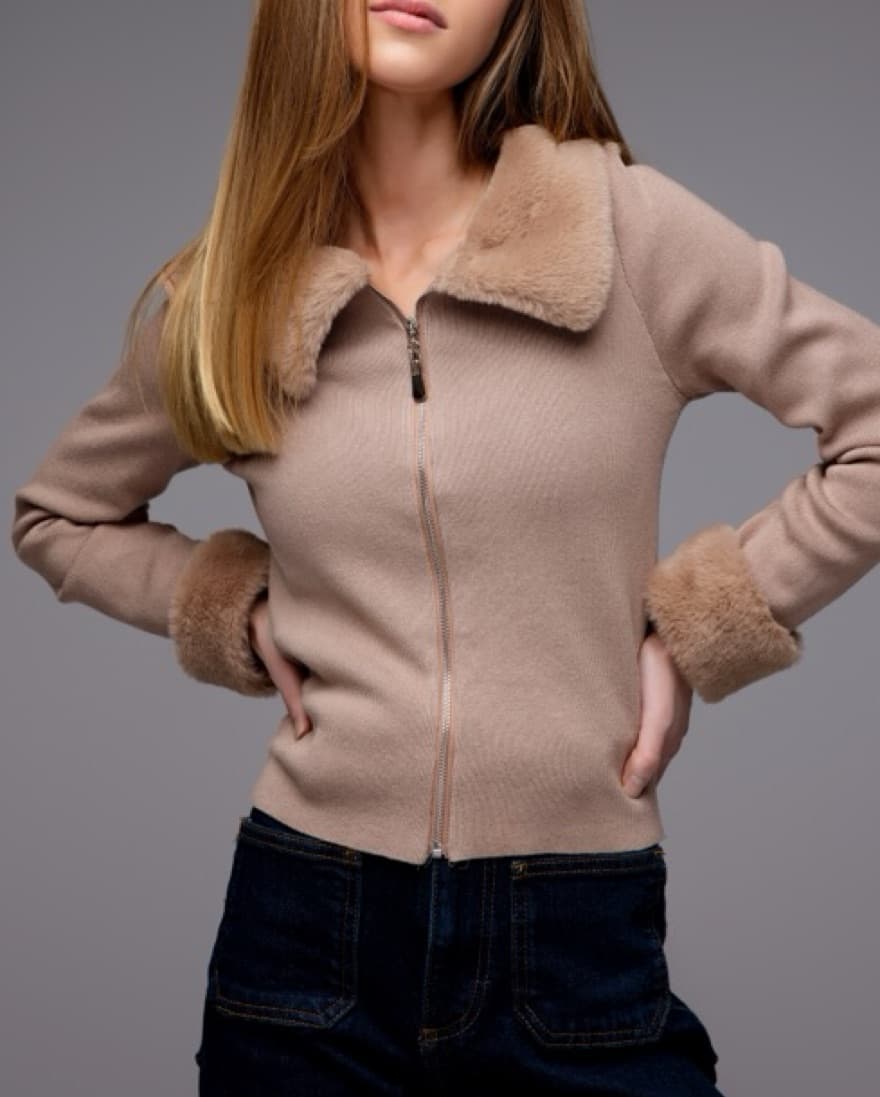 More To Come Faux Fur Knit Cardigan - Image 2