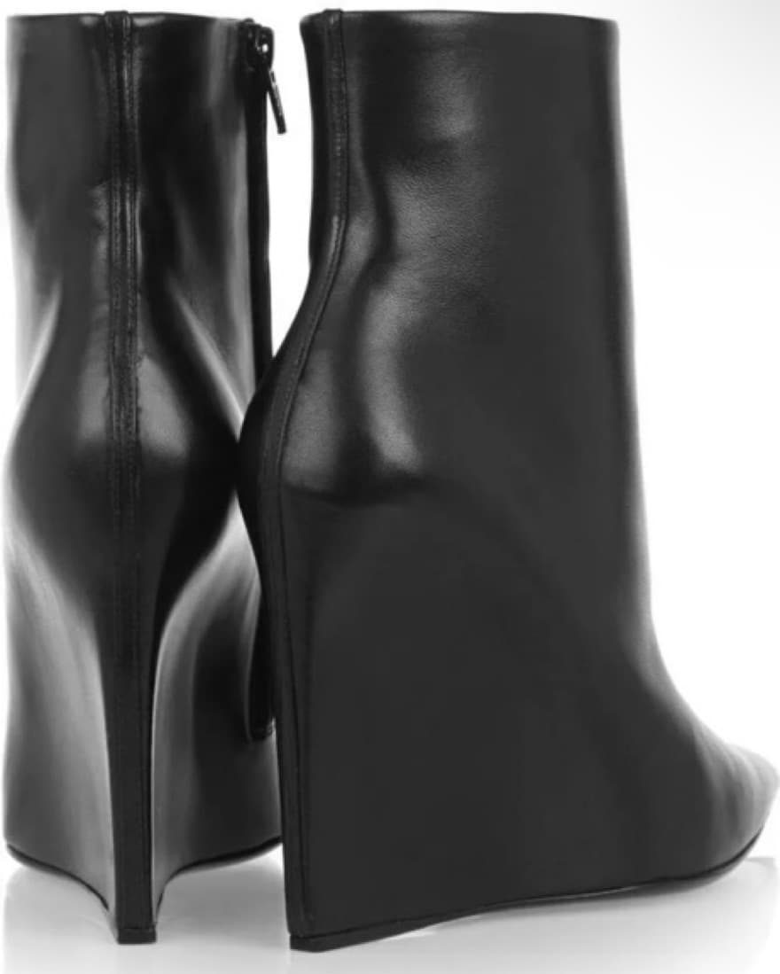 Balenciaga Leather Hidden Wedge Booties - Image 4