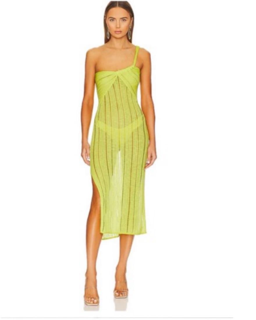 Cult Gaia June Knit Coverup In Citron  - Image 1