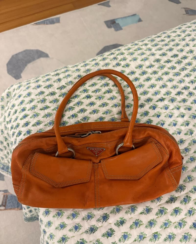Vintage Orange Prada Bag - Image 2
