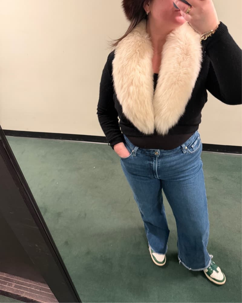 Vintage fox Fur Trimmed Black Bolero  - Image 3