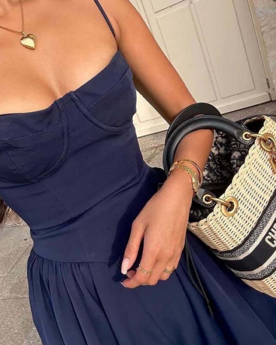 House Of CB Samaria Navy Dress Small  - Image 2