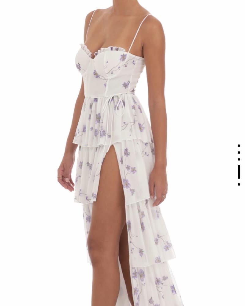 Floral Mesh Ruffle Maci Dress - Image 2