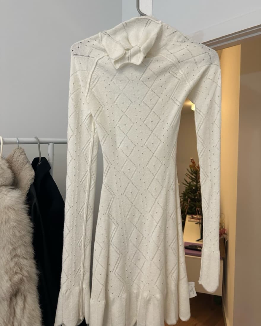 Danielle Guizio White Knit Dress - Image 4