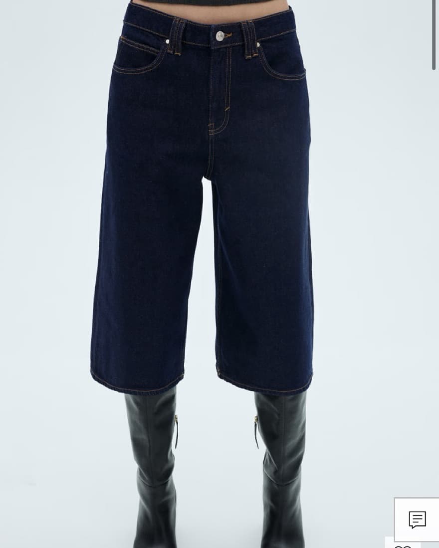 Dark Wash Denim Long Shorts - Image 2
