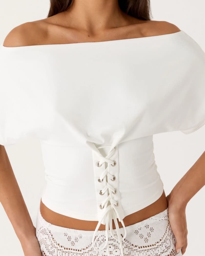 Off the Shoulder Tie Top - Image 3