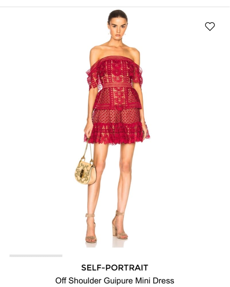 Self Portrait Off Shoulder Guipure Mini - Image 1