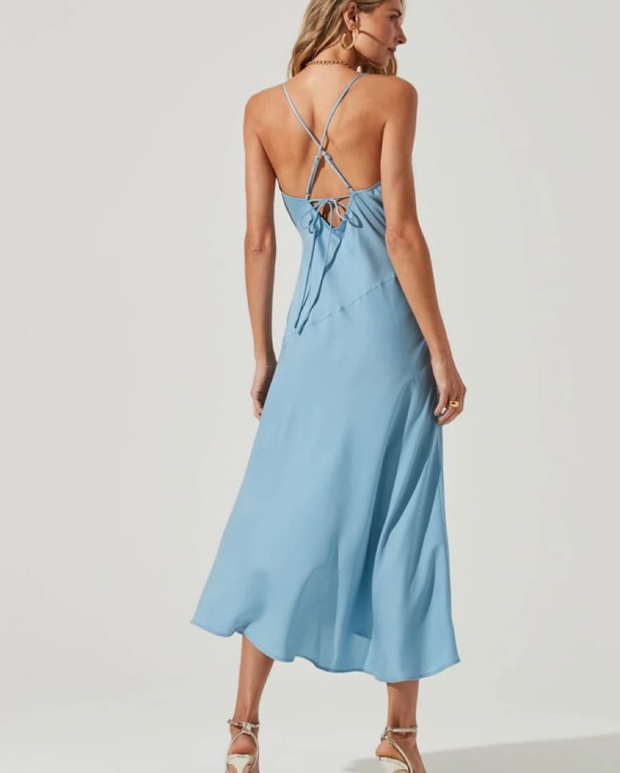 Blue Silk Dress - Image 1