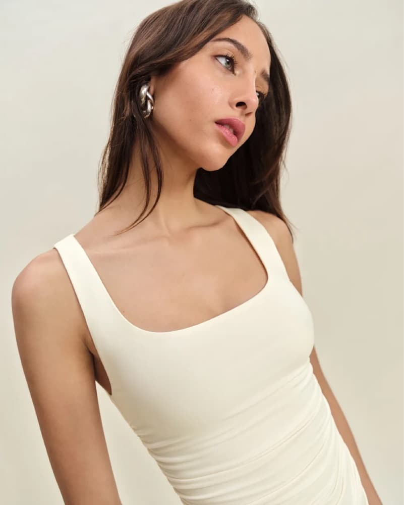 White Reformation Midi Dress - Image 5
