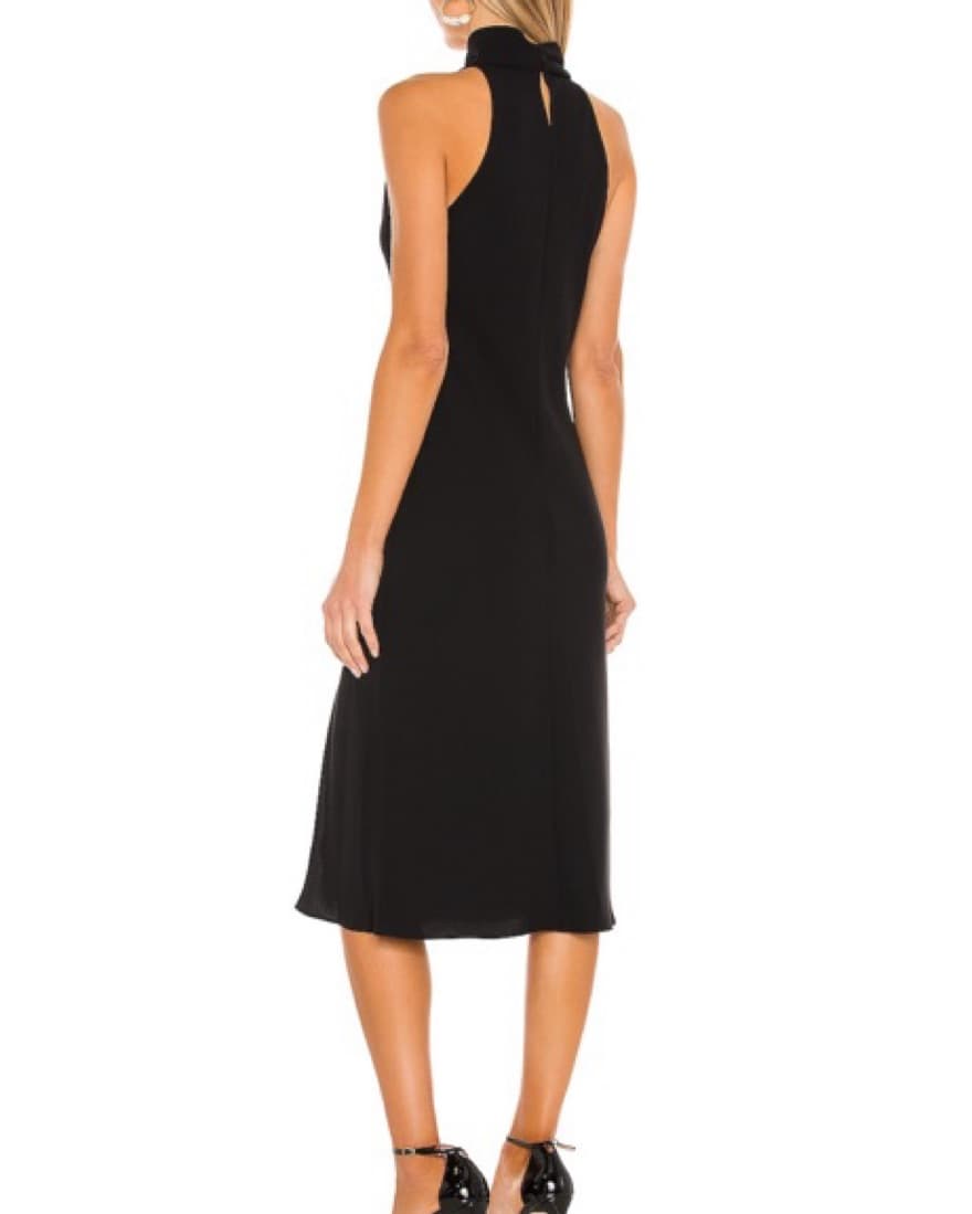 Elegant Black Halter Midi Dress - Image 2