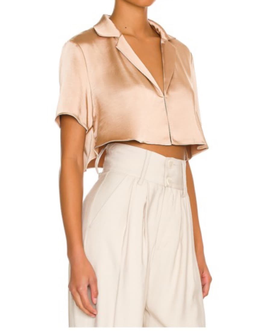 L'Acadamie cropped Blouse In Champagne - Image 3