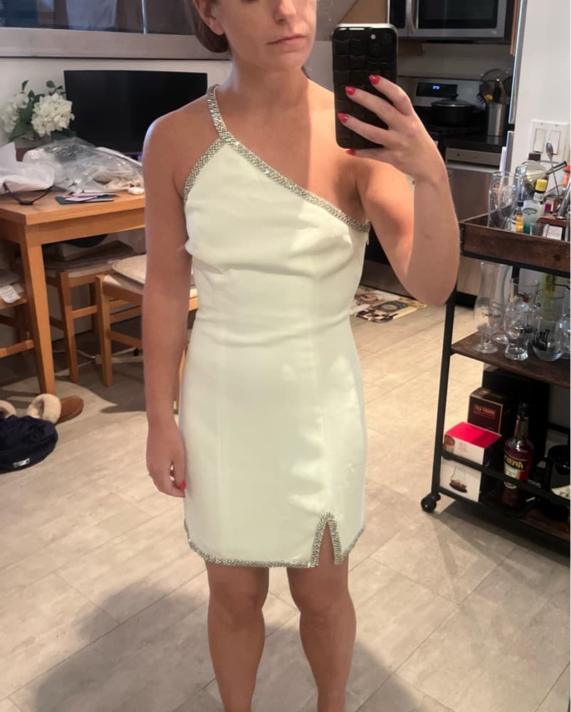 Cosette Mini Dress in White - Image 3