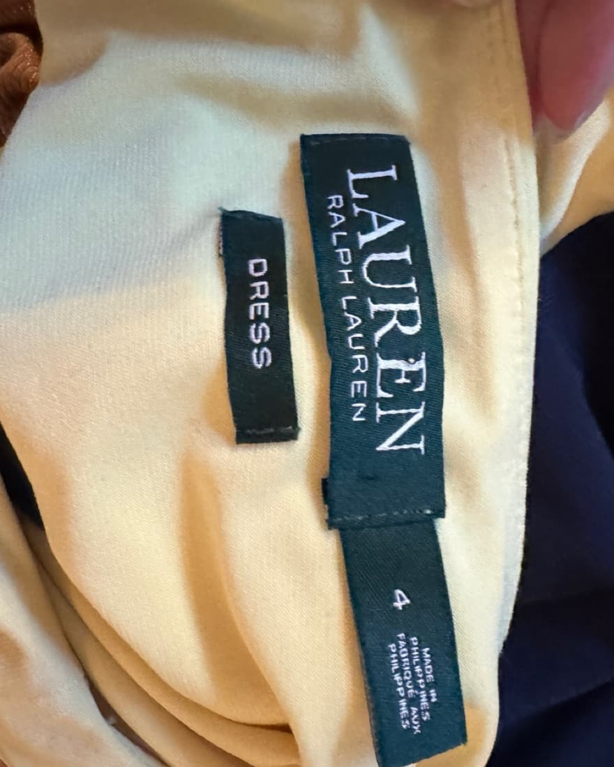 Ralph Lauren Yellow & Navy Cocktail Dres - Image 6
