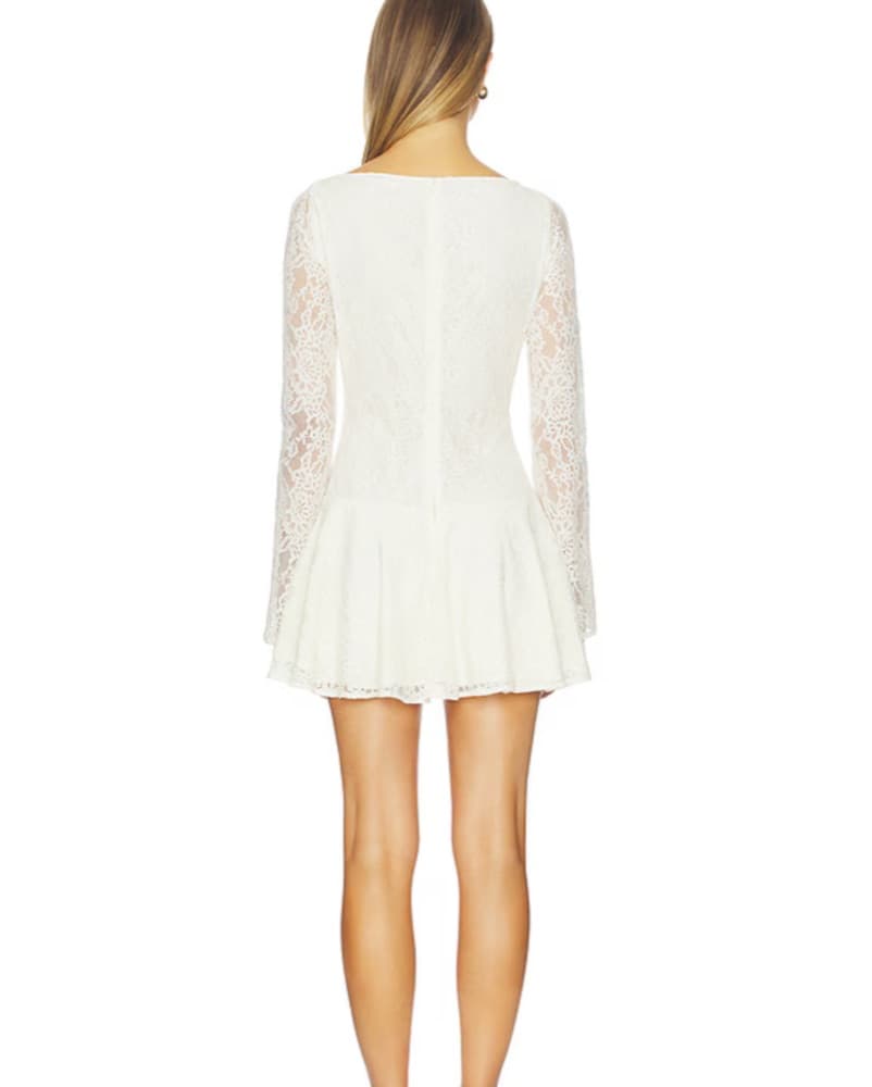 Priscilla Mini Dress in Ivory - Image 3