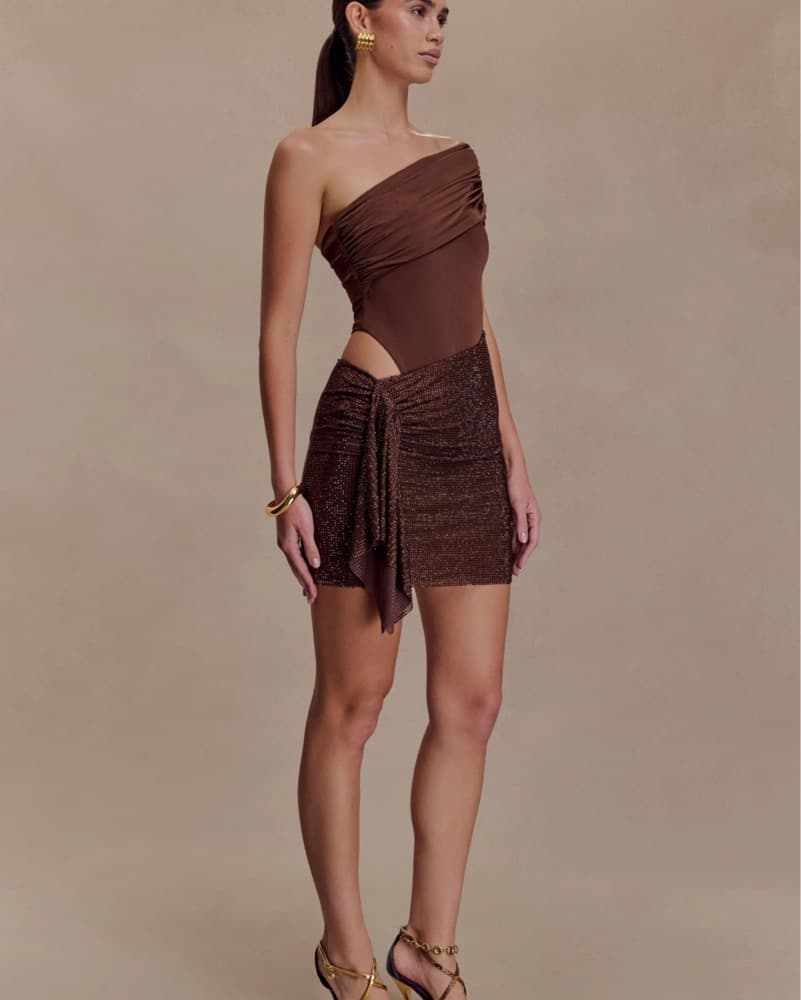 Meshki Paisley Diamante Mini Dress - Image 3