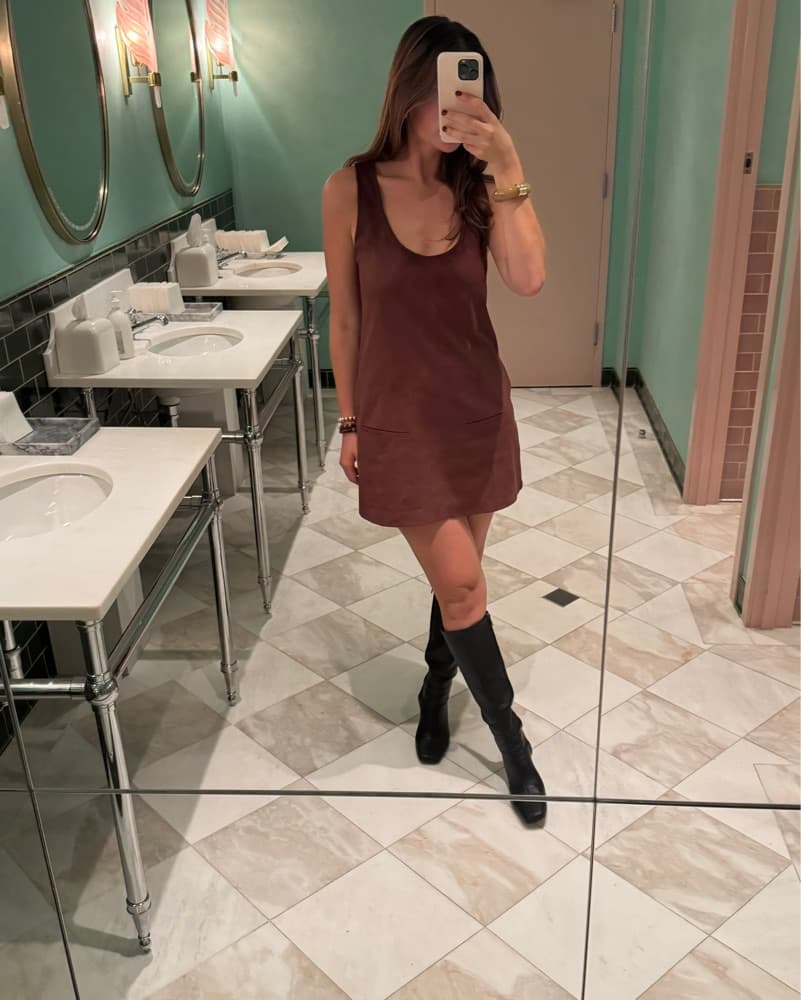 Zara - Brown Suede Mini Dress - Image 2