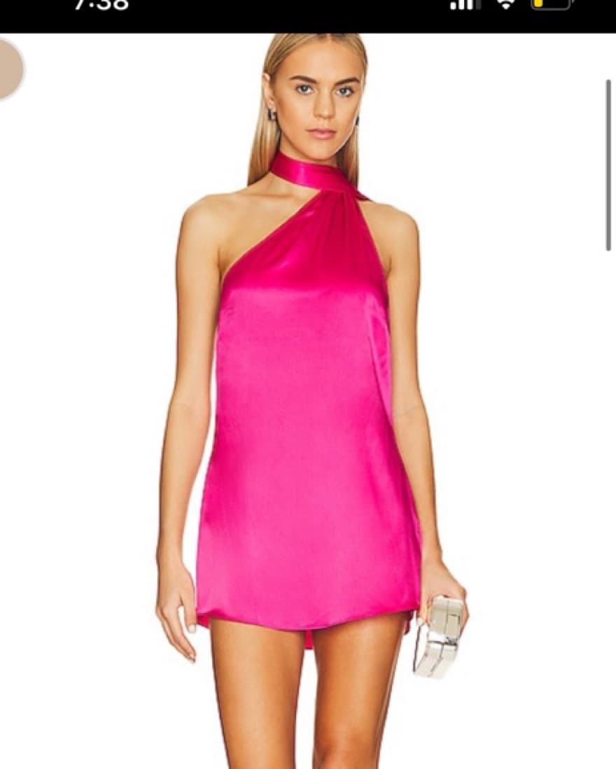 Seroya Pink Silk Halter Dress - Image 1