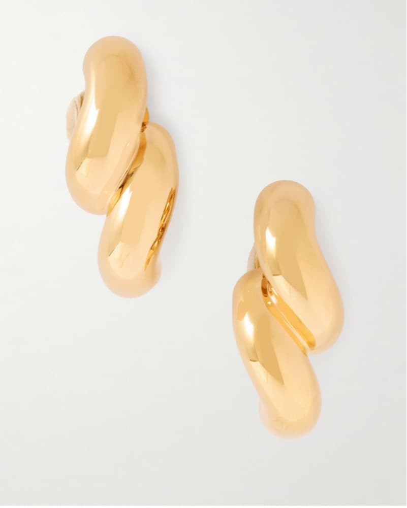 Alaïa Gold Tone Clip Earrings - Image 3