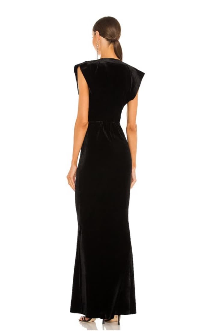 V Neck Rectangle Dress In Black  - Image 3