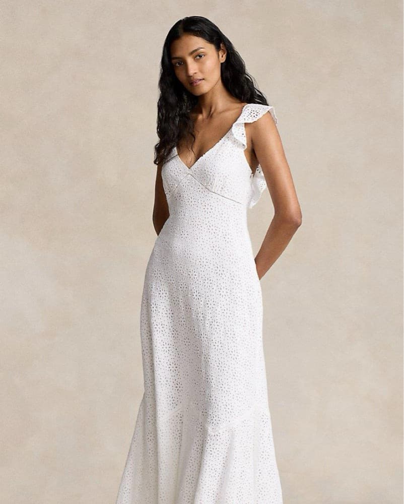 Ralph Lauren Linen Eyelet Maxi Dress - Image 1