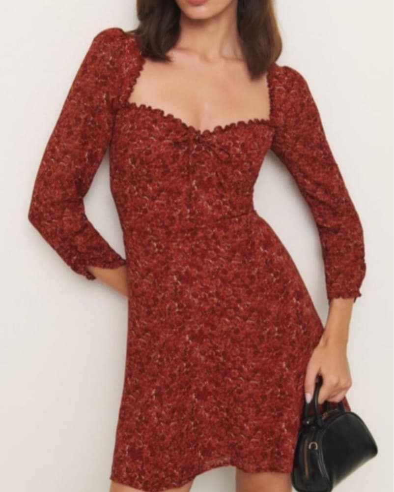 Red Floral Ref Dress  - Image 1