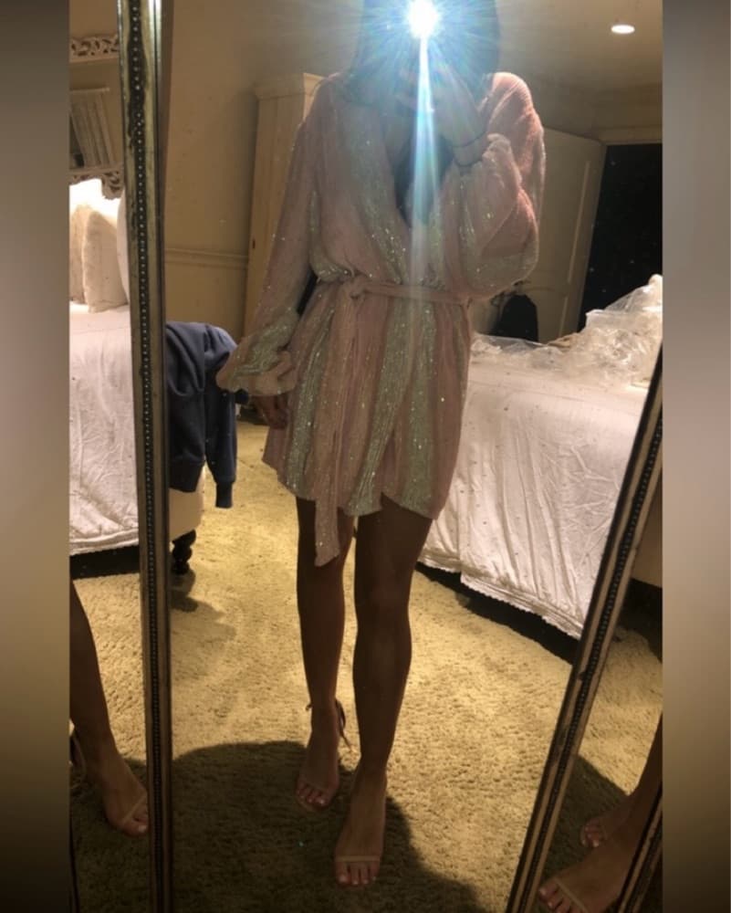 Shimmery Blush Pink Mini Dress - Image 3