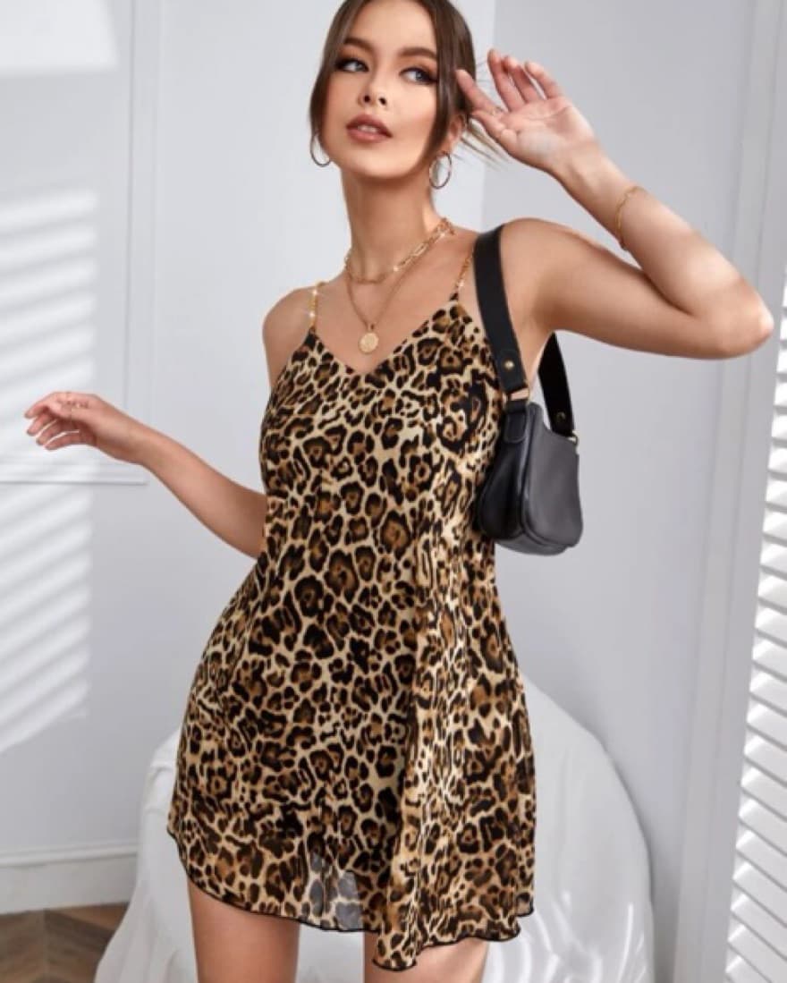 leopard mini dress - Image 1