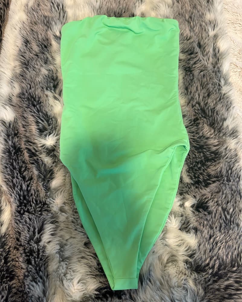 Neon Green Strapless Bodysuit - Image 2