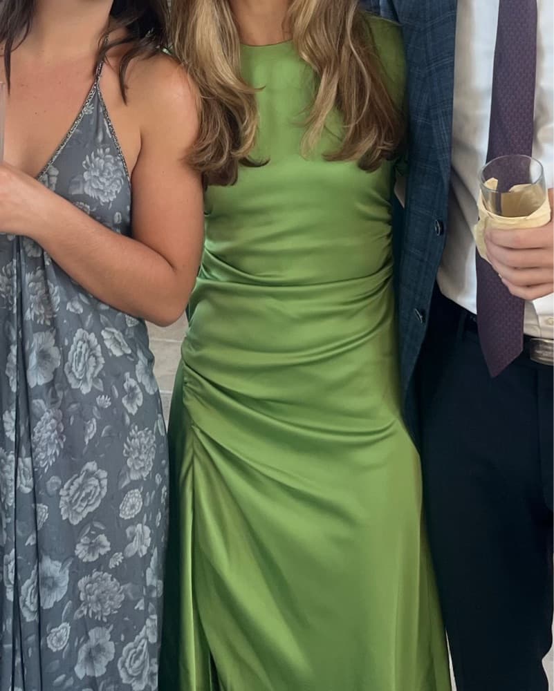 Simkhai Green Satin Gown - Image 3