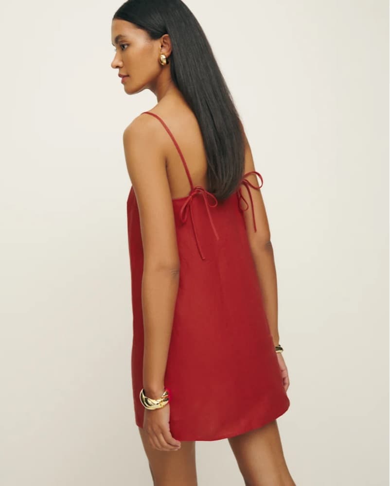 Reformation Aubree Linen Dress Yellow - Image 3