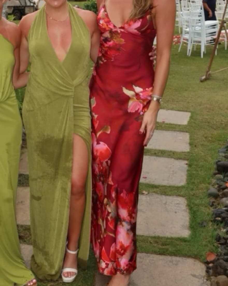 Red Floral Gown - Image 3