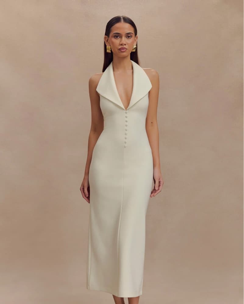 Classic Fitted Midi Dress - Image 2